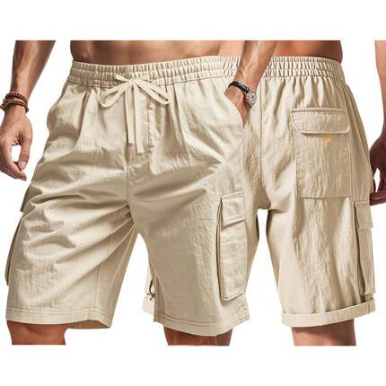 Men's outdoor workwear shorts with multiple