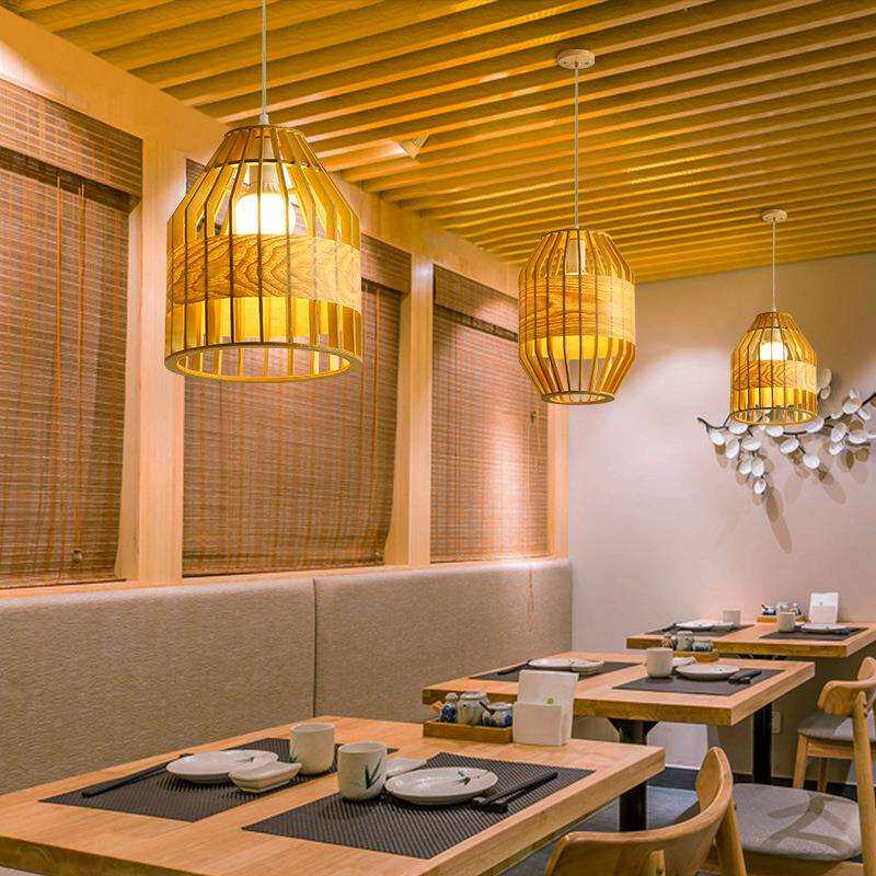 火锅店餐厅卧室饭店吧台民宿寿司料理店木艺日式榻榻米灯吊灯