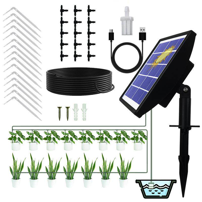 外贸太阳能自动浇花器定时器户外滴灌水泵户外植物盆栽阳台菜园