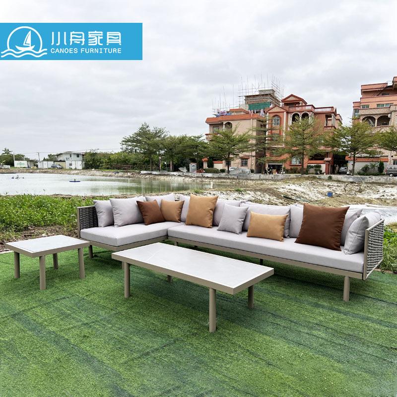 户外藤椅沙发设计师藤编北欧庭院花园阳台露台单人茶几防水家具
