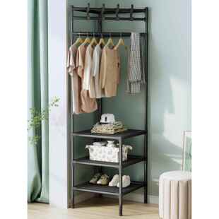 !拐角墙边柜简易转角衣帽架落地卧室墙角置物架衣服架收纳挂衣架