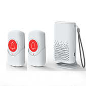 充电聋哑人无线闪光震动门铃七彩发光门铃老人紧急呼叫器超远距离