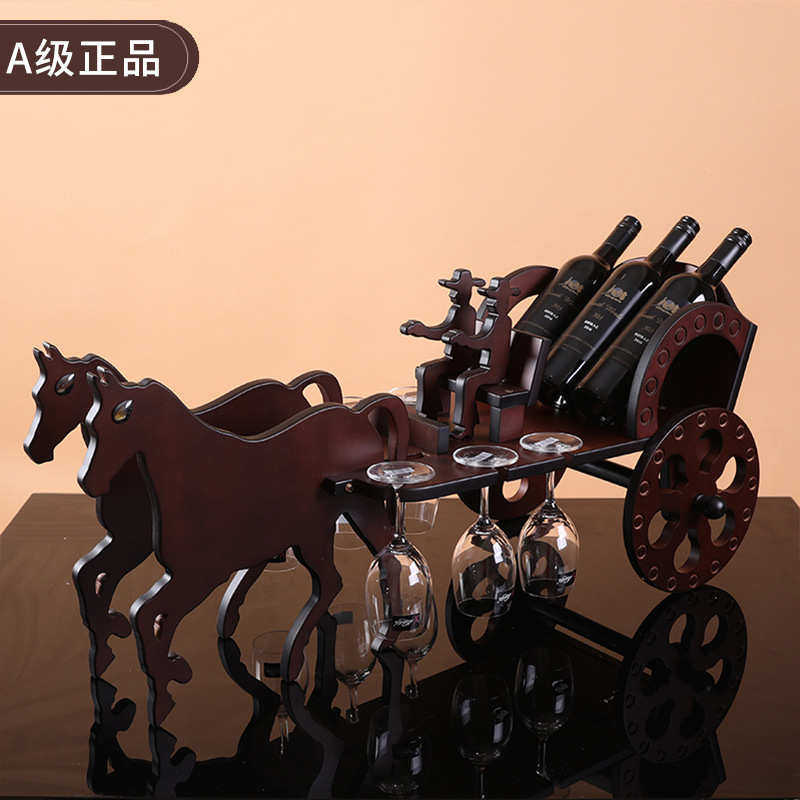 牌架架葡萄酒红酒红酒酒神酒架酒欧式架创意马车实木木质双人酒