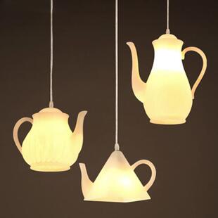 后现代L创ED单头茶壶吊灯茶茶楼餐厅树脂茶吧台吊灯TL-DS046意时