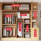 全实木衣柜家用卧室推门约a3422原木风出租房屋新简0款 2拉25爆款