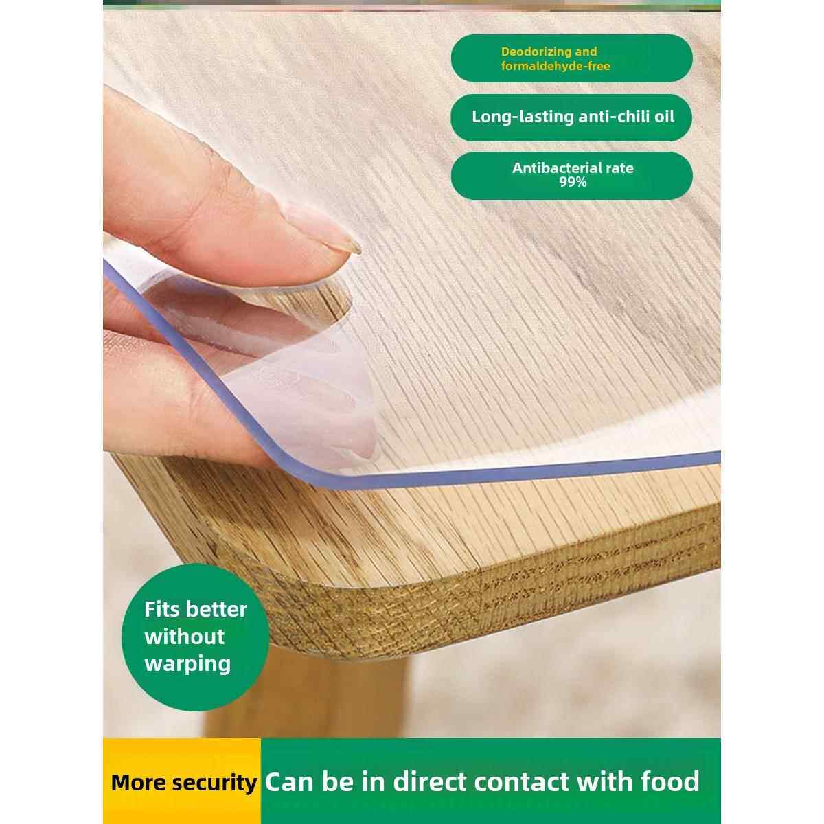 PVC Table cloth Transparent Cover Waterproof Mat Rectangle