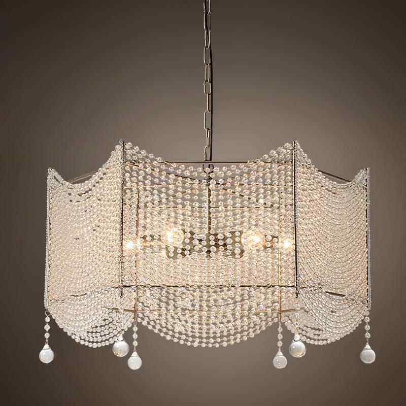 直销美式乡村水晶吊灯餐厅卧室客厅水晶灯个性创业田园吊灯