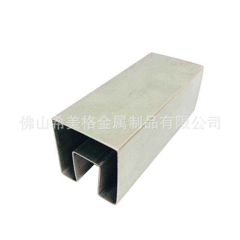 玻璃栏杆扶手管配件多色可选方槽管40*40*1.0mm拉丝原色方槽管