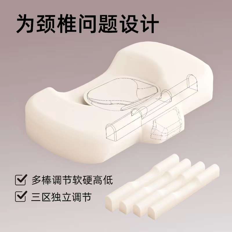 55kr颈椎枕头助睡眠劲椎睡觉专用男女护颈枕圆柱脊椎分体分区调节