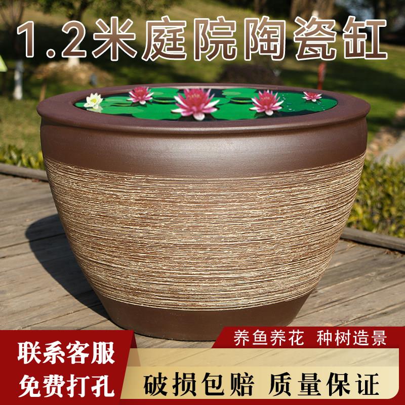 景德镇陶瓷鱼缸荷花缸睡莲缸碗莲乌龟缸书画 画缸大水缸青花碗莲