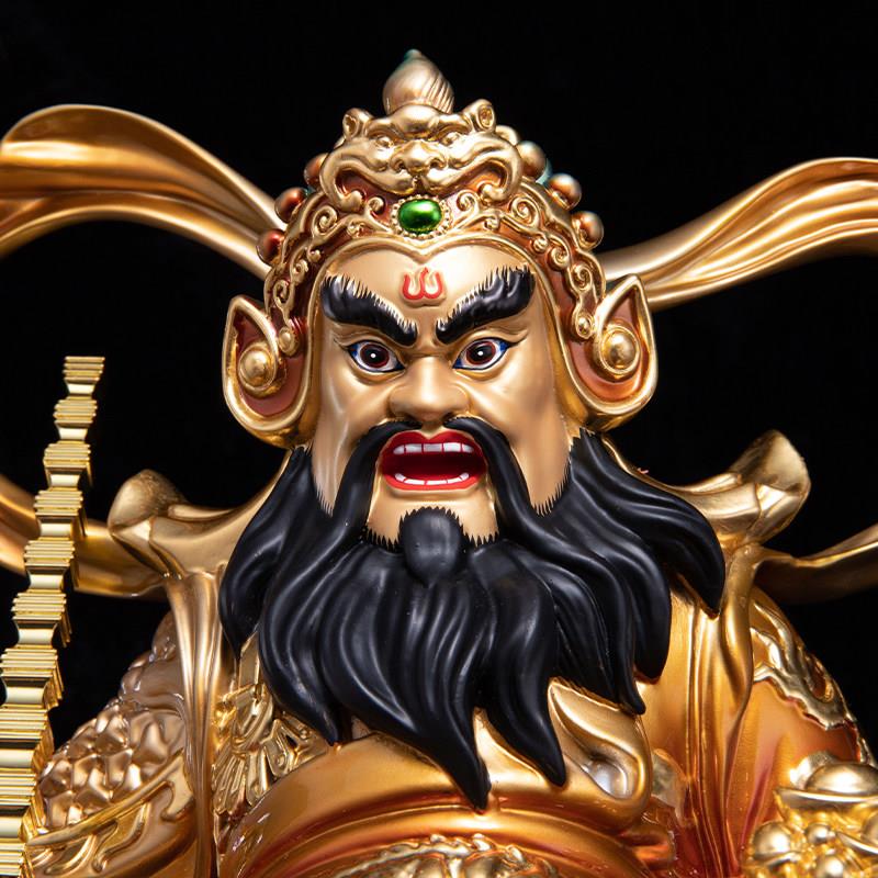 台湾纯铜赵公明神像武财神赵公明骑虎铜像家用财神爷供奉招财摆件