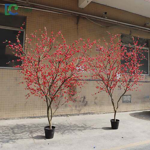 仿真桃花树人造原厂家花树百搭婚庆酒店客厅装饰园林桃花造景
