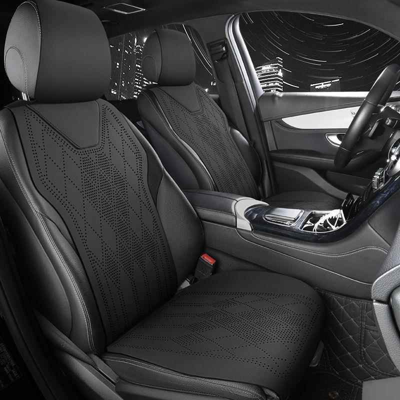 专用现代伊兰特座套图途胜i35斯沐飒库途836悦x动名翻毛皮坐垫