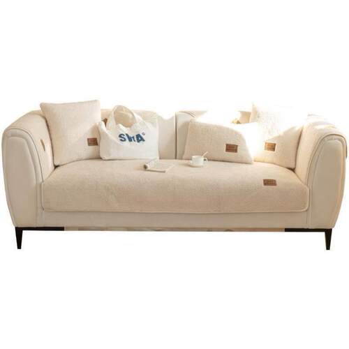 Thicken Lambhair Plush Sofa Cover Non-slip Sofa Mat Warm