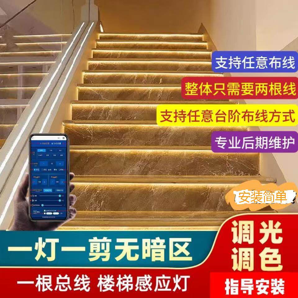 LED灯带.网红.三合一智能楼梯灯控制器可控RGB.RGBW或RGBCW光源