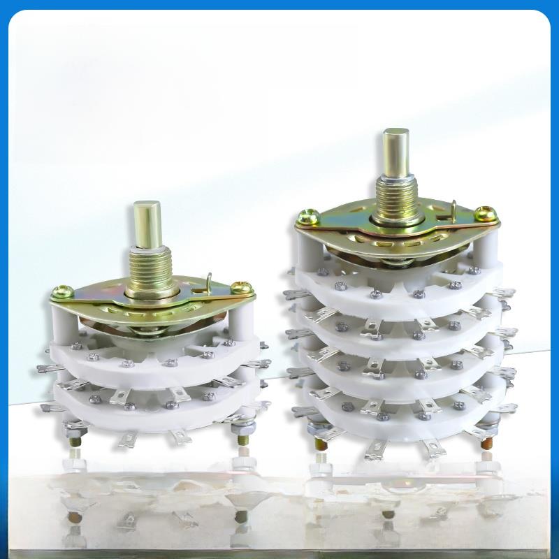 Kct带齿轮多抛旋转转换波选择开关1 2 3多刀4层5 6刀10 11齿轮