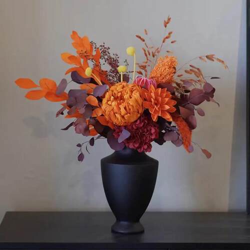 进口洋蓟永生花花束绣球尤加利叶真花高级感客厅电视斗柜装饰摆件