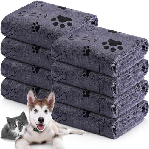 1pc Quick-Drying Microfiber Dog Towel Absorbent Pet Bath Pro