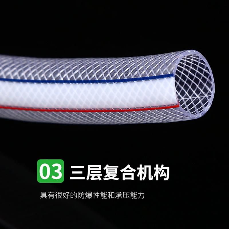 现货透明蛇皮软管浇水管网纹管分水管水管白色家用洗车浇花软管