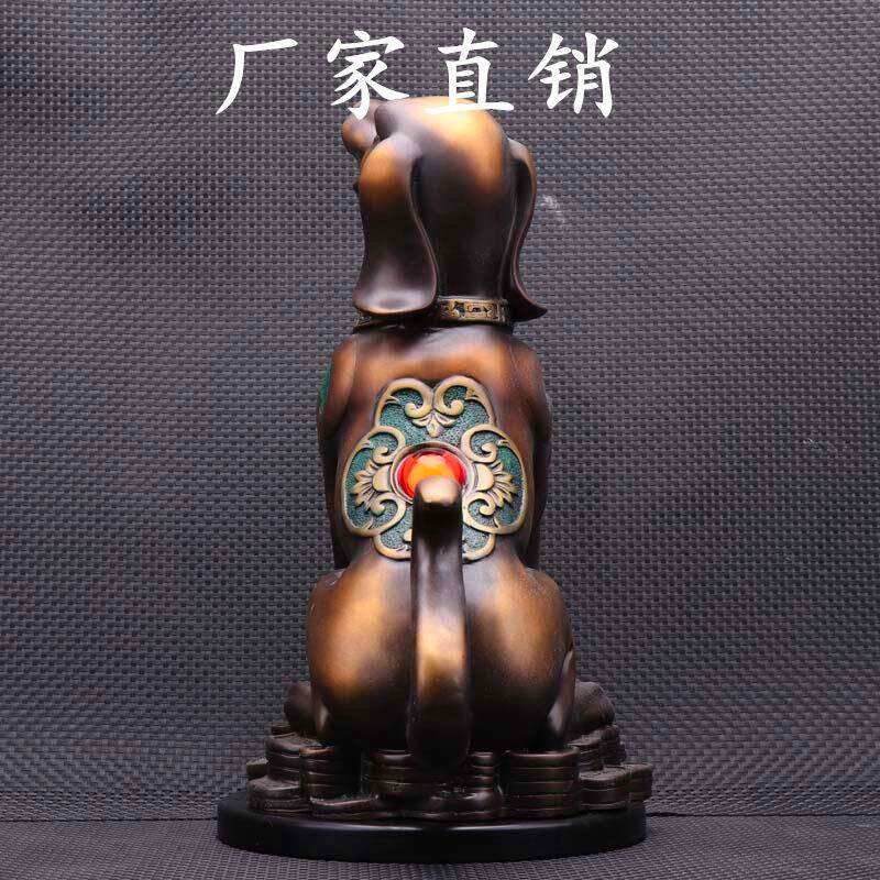 杨铜记 铜狗摆件坐地生财狗家居办公室彩绘工艺品家居图片