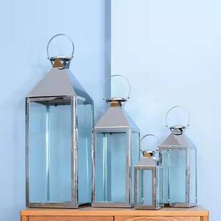 大号不锈钢烛台铁艺风灯蜡烛台婚庆户外家用装饰品摆件家居烛光