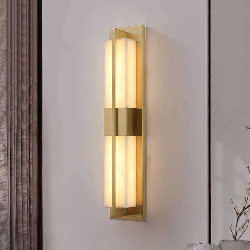 新中式全铜壁灯客厅背景墙灯卧室床头灯楼梯走廊阳台户外壁灯防水