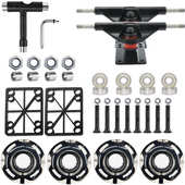 闪光轮白色烤漆桥套装 双翘滑板支架 配件 滑板支架滑板桥PU轮支架