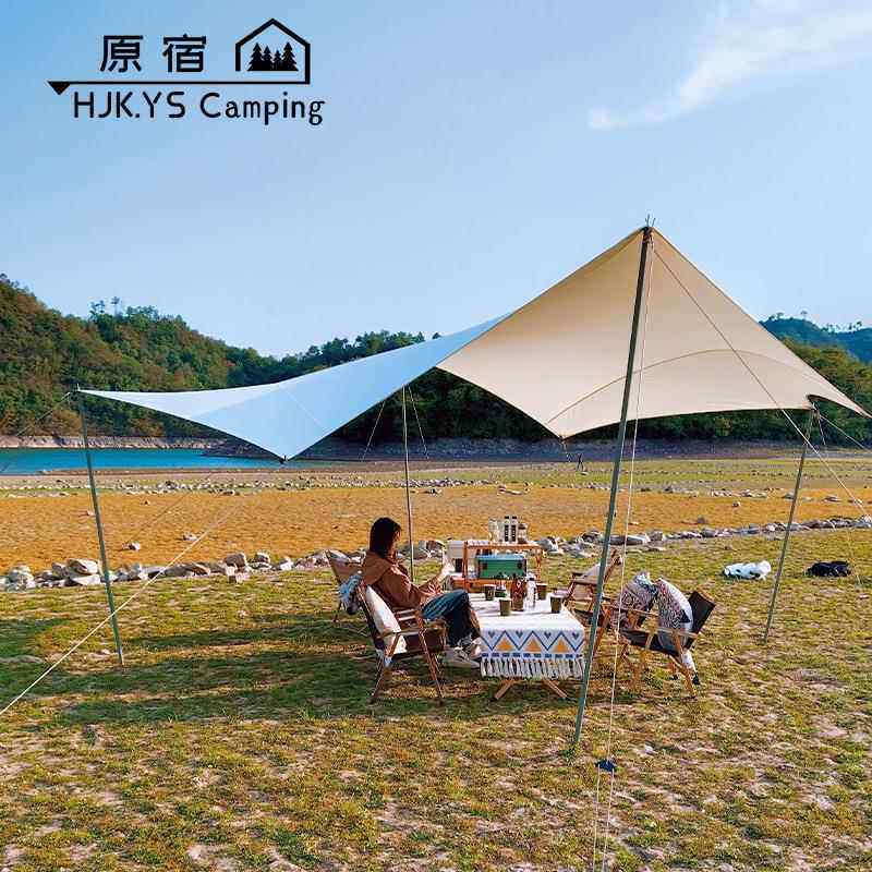 户外大型天幕野餐营地帐篷遮阳防雨加厚沙滩八边形凉棚防暴雨