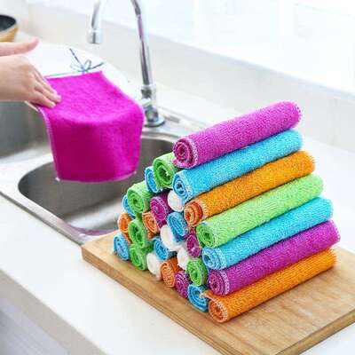 10Pcs/LotDishClothBambooFiberHighEfficientAnti-grease