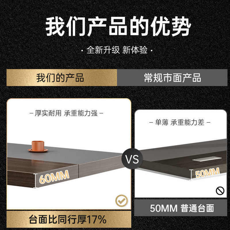 ShJ勇心办公桌老板桌现代简约总裁商务大班台办公室家具轻奢经理