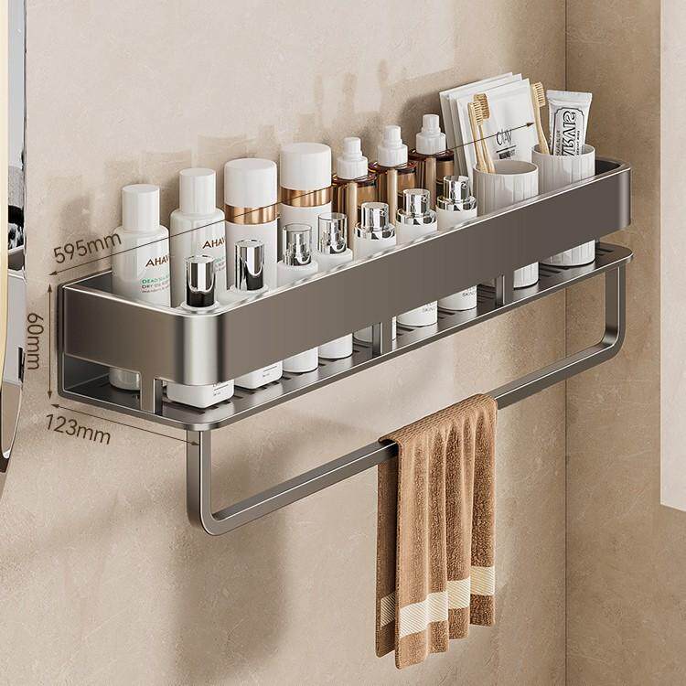 卫生间置物架免打孔毛巾架壁挂浴室洗漱台化妆品收纳架免打孔安装