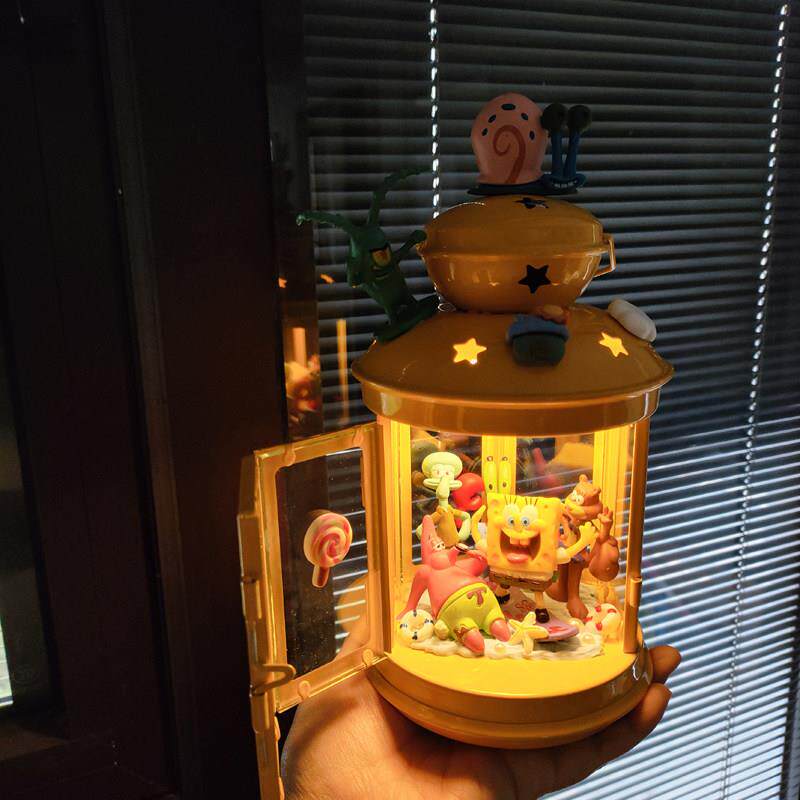 洛特拉海绵宝宝diy烛台摆件小夜灯手作礼物朋友儿童礼品欧式铁艺