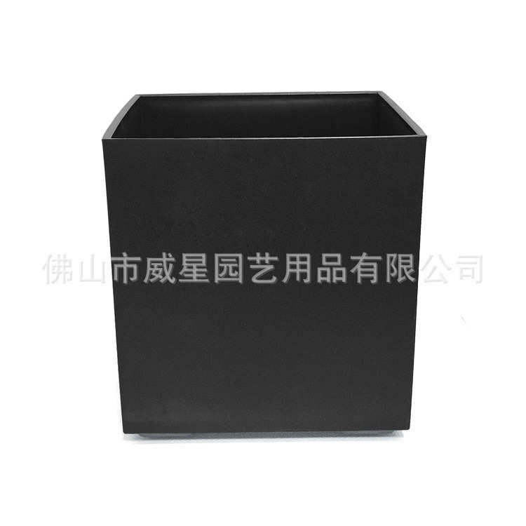树脂滑轮正方形盆栽特大号花盆客厅花盆批发移动塑料磨砂