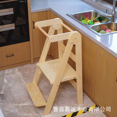 儿童学习塔蒙氏宝宝洗手台阶洗漱梯learning tower可折叠踏垫脚凳