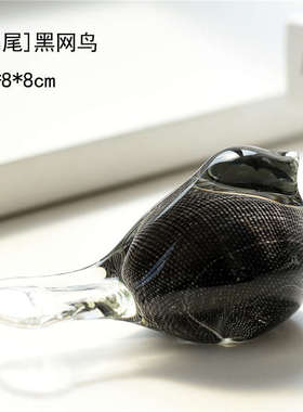 出口彩色手工琉璃鸟玻璃鸟桌面摆件镇纸新房馈赠礼品欧式家居装饰