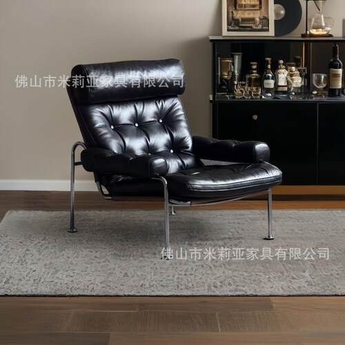 设计师中古风包斯612朗姆单人发椅休现代简约客豪厅高级沙感意式