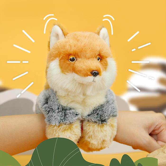 藏狐拍拍手环波普自然原创仿真毛绒玩具公仔啪啪圈小狐狸节日礼物