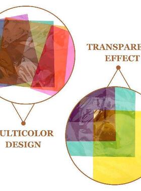90Pcs Clear Colored Cellophane Paper Sheets Transparent