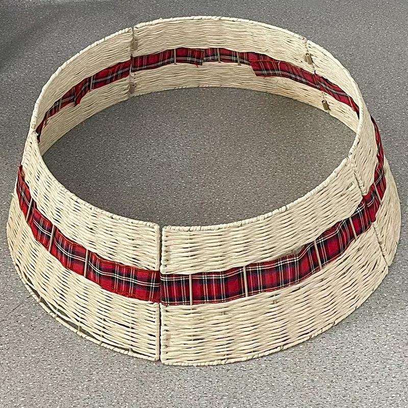 纸绳圣诞树树裙草绳编织圣诞树裙立体式围栏圣诞树装饰品底座树围