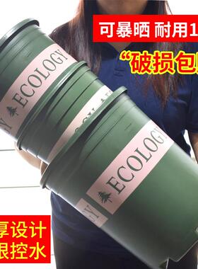 塑料花盆家用带托盘大号加仑盆轻奢高级感加厚耐用阳台盆栽绿萝