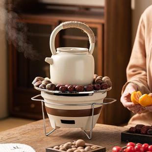 围炉煮茶电陶炉一套家用室内煮茶器煮茶炉陶瓷大号茶壶烤茶炉套装