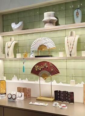 新中式禅意扇形摆件高级感软装客厅玄关茶室宋代美学扇子高档饰品