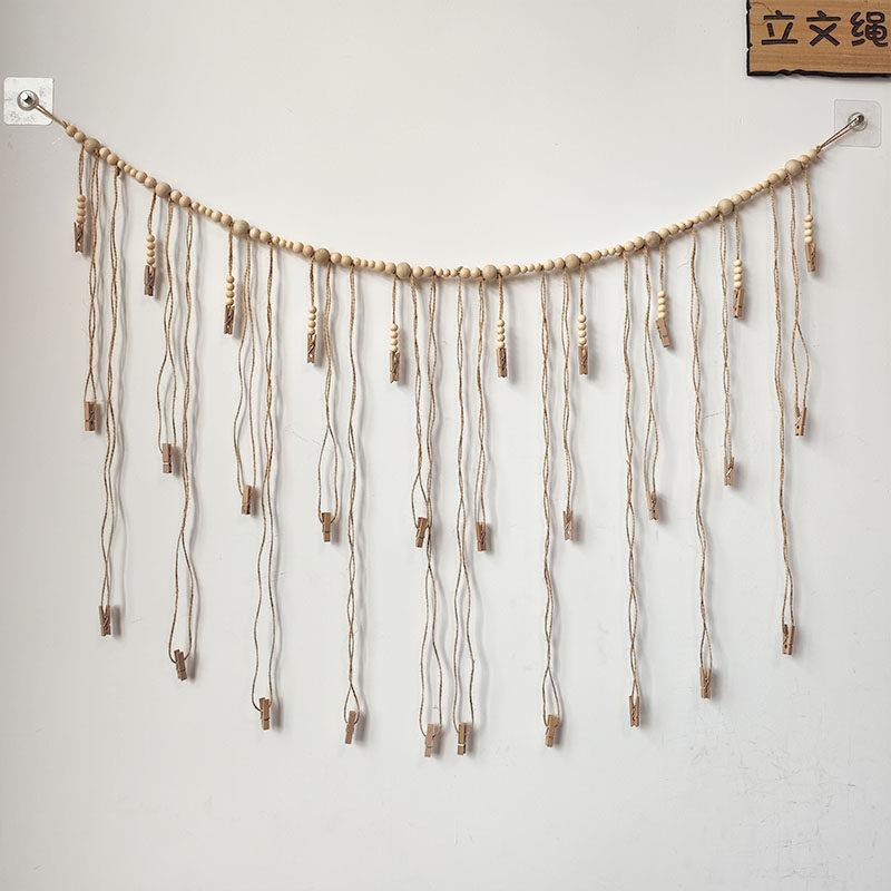 主题照片墙创意壁饰麻绳装饰品照片diy壁挂相片收纳明片展示绳夹