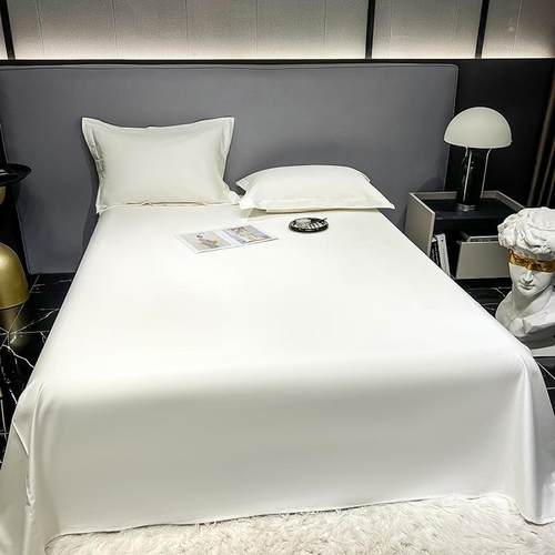 120支长绒棉床单床笠单件纯棉全棉贡缎纯色单人双人学生宿舍床床