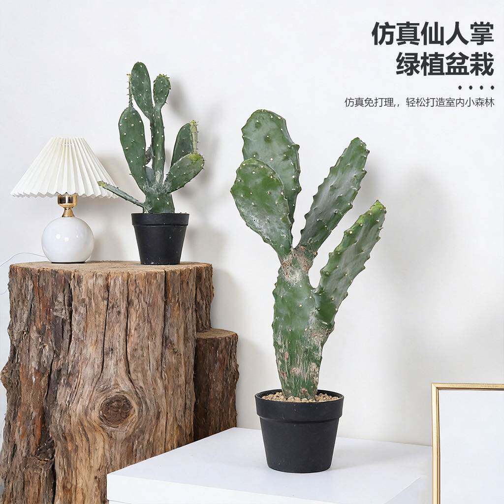 仿真绿植扁仙人掌盆栽室内热带植物景观装饰橱窗造景沙漠植物摆件
