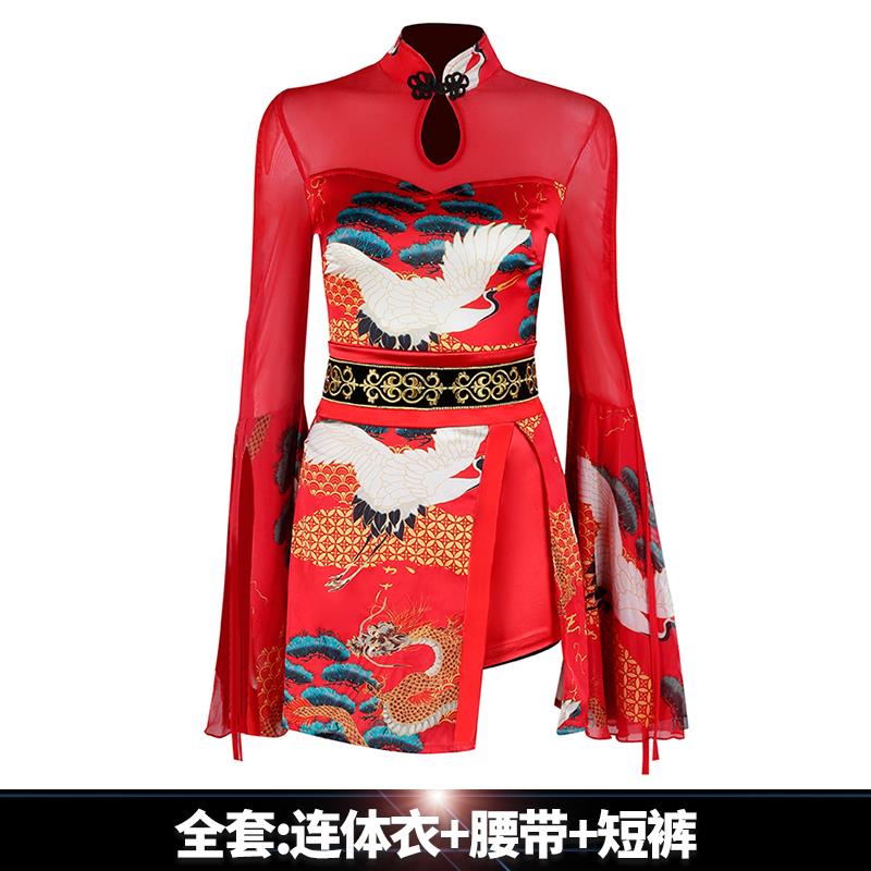 正品团演打出服国风成人跳舞衣服歌女服年会旗袍舞蹈服爵中士舞服