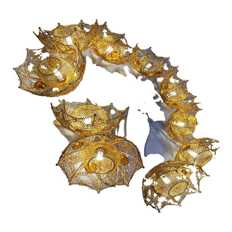 婚庆灯光道具金色爱情伞吊灯灯饰婚礼堂舞台吊顶布置发光挂饰,节庆用品/礼品,吊顶纱幔,淘宝优惠券,粉丝福利购,淘宝优惠卷