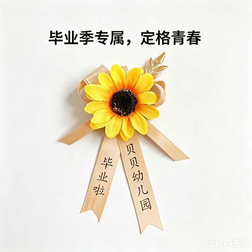 新款向日葵胸花定制学校毕业典礼胸针手环儿童表演出跳舞蹈手腕花