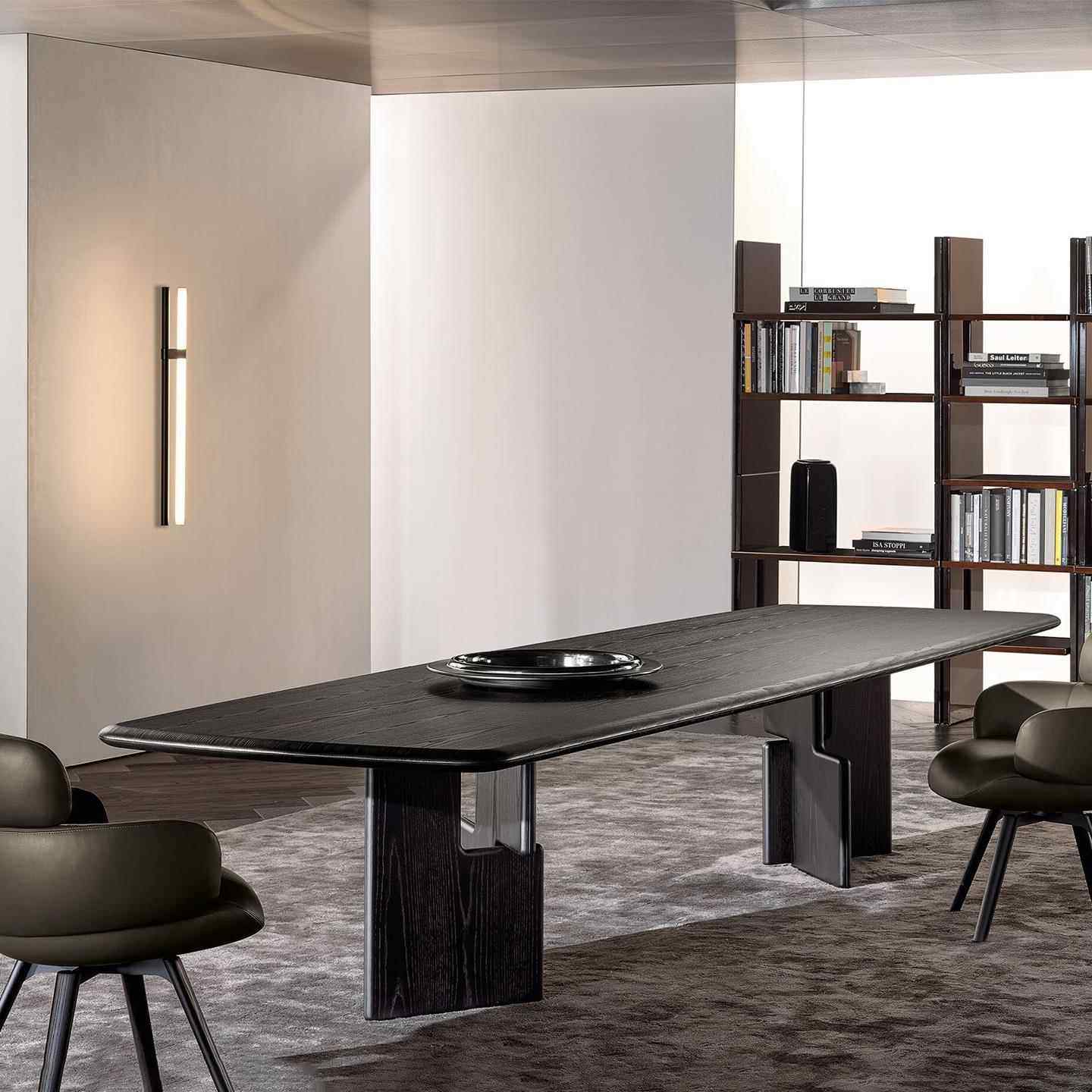 侘寂风实木黑色长桌简约设计办公桌创意书桌高级原木会议洽谈茶桌,商业/办公家具,会议桌,淘宝优惠券,粉丝福利购,淘宝优惠卷