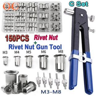 150PCS Rivet Nuts Gun Mandrel Kit M3/M4/M5/M6/M8 or Nut Rive